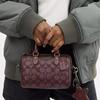 Coach Rowan 18 Logo Zip Closure Coated Canvas Crossbody Tote Bag Small Women Handbags Wine CX186-QBO2Q