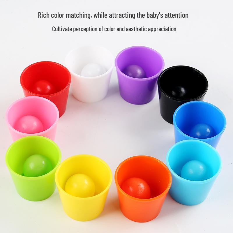 CPCE Educational Toys: Color Sorting and Recognition Set with Balls and Cups