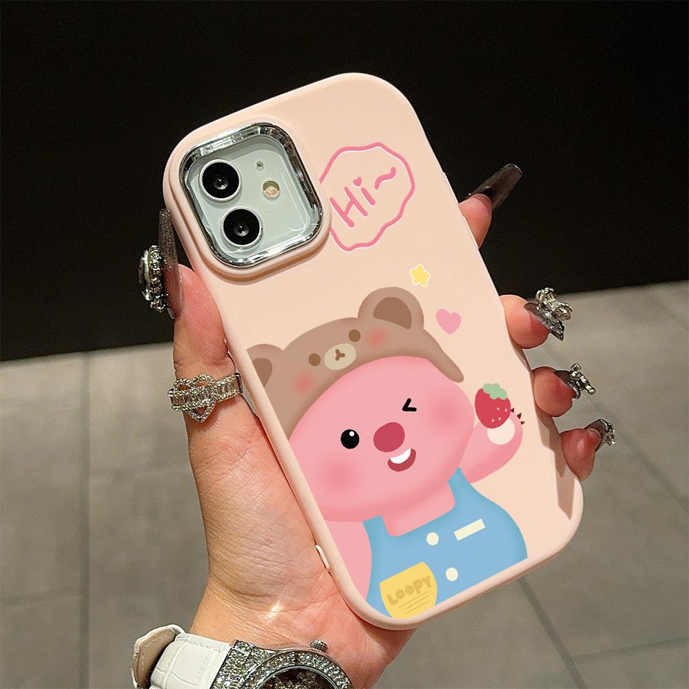 Μονόχρωμη Ασημένια άκρη φακού Μαλακή υγρή σιλικόνη αντικραδασμική θήκη τηλεφώνου για iPhone Samsung Huawei Honor Xiaomi Redmi OPPO Realme Vivo Infinix Tecno