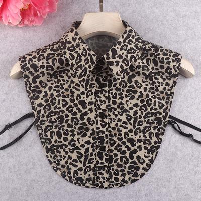 Leopard Print Shirt Detachable Collar for Womens Suits Lapel Fake Collar False Collar Blouse Female Detachable Collars