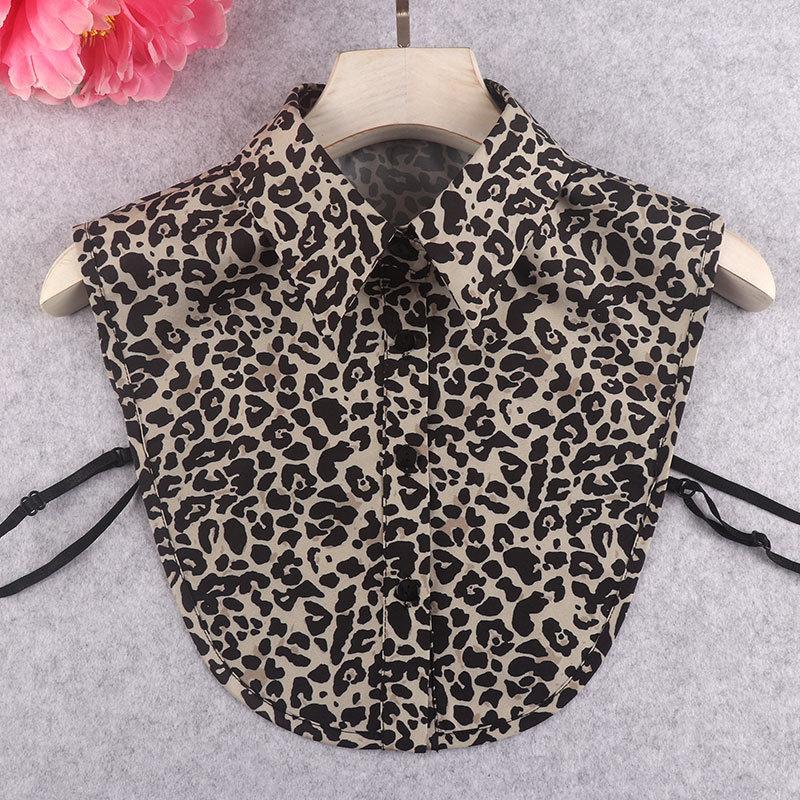 Leopard Print Shirt Detachable Collar for Womens Suits Lapel Fake Collar False Collar Blouse Female Detachable Collars