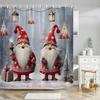 Funny Christmas Animals Shower Curtain Cute Puppy Dinosaur With Christmas Hat Flamingo Fabric Home Bath Curtains Bathroom Decor