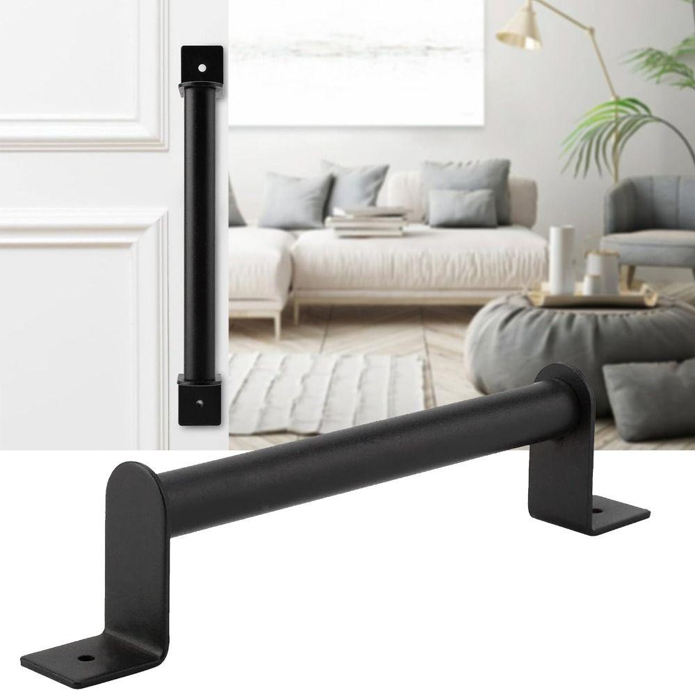 Long Base Sliding Barn Door Handle Black Barn Door Hardware Carbon Steel Handle  Furniture Door