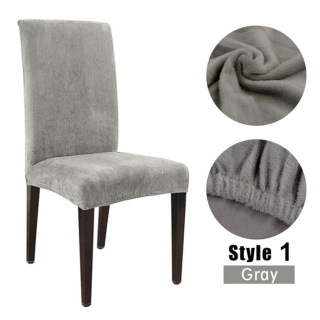1/4/6pc Chair Cover Velvet Fabric Stretch Spandex Elastic Chair Slipcover Seat Case for Dining Room Wedding Hotel Banquet
