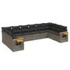 VidaXL Salon de Jardin avec Coussins 10 pcs, Canapés de Terrasse, Ensemble de Meubles de Patio, Mobilier d'Extérieur, Gris 3227166