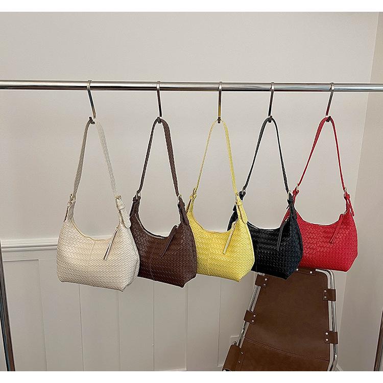 Cross2026 Women's Trendy Woven Tote: High-End, Versatile Single Shoulder Bag for Commuting and Style