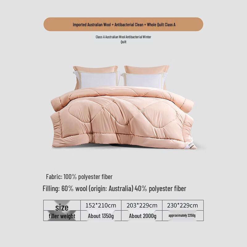 

Fuanna Antibacterial 60% Australian Wool Winter Quilt