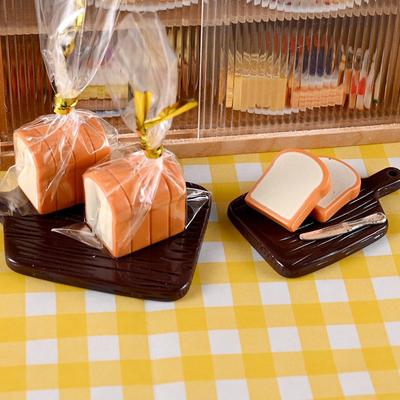 5Pcs/Set Miniature 1/6 1/12 Dollhouse Simulation Toast Bread Dollhouse Miniature Food Breakfast Snack Dessert Kitchen Toy