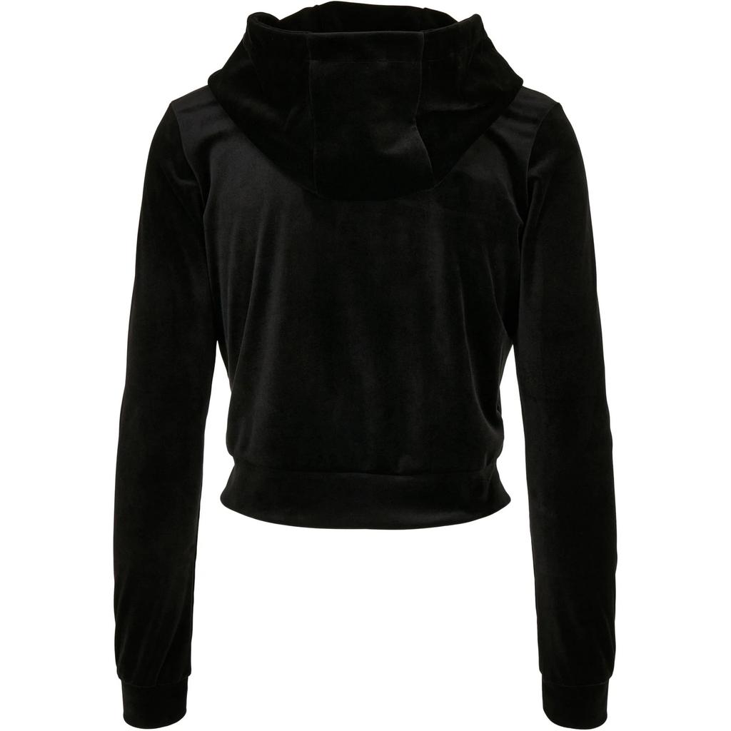 Urban Classics Womens/Ladies Velvet Short Full Zip Hoodie