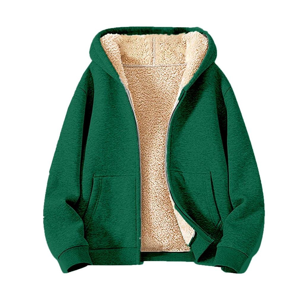 Cappotto da uomo pesante e spesso in pile Felpa con cappuccio da uomo Cardigan