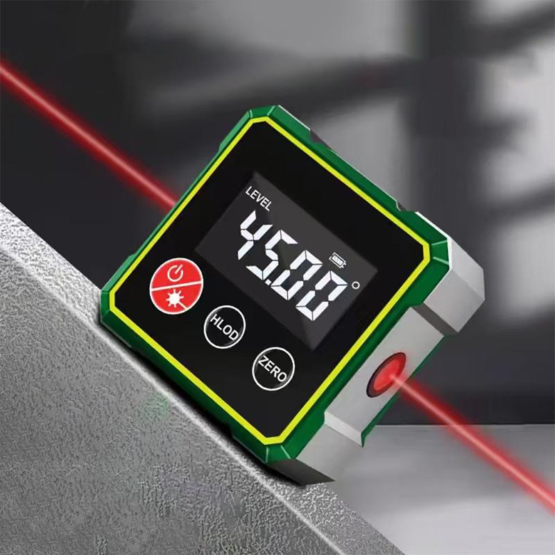 360° Magnetyczny Cyfrowy Miernik Kąta Z Elektronicznym Laserowym Miernikiem Poziomu Liniał Ładowanie Type-C LCD Elektroniczny Kątomierz Narzędzie Pomiarowe