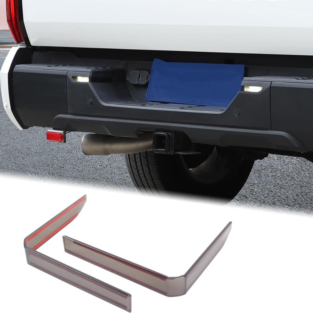 Car Reverse Light Cover Trim Compatible with Toyota Tundra 2022-2025 Rear License Plate Light Running Lamp Reverse Lights Taillight Assembly Smoked