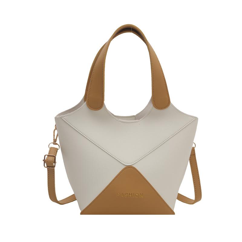 Niche Design Splicing Matte Bag 2025 New Versatile Messenger Bag Casual Shoulder Underarm Bag Portable Bucket Bag
