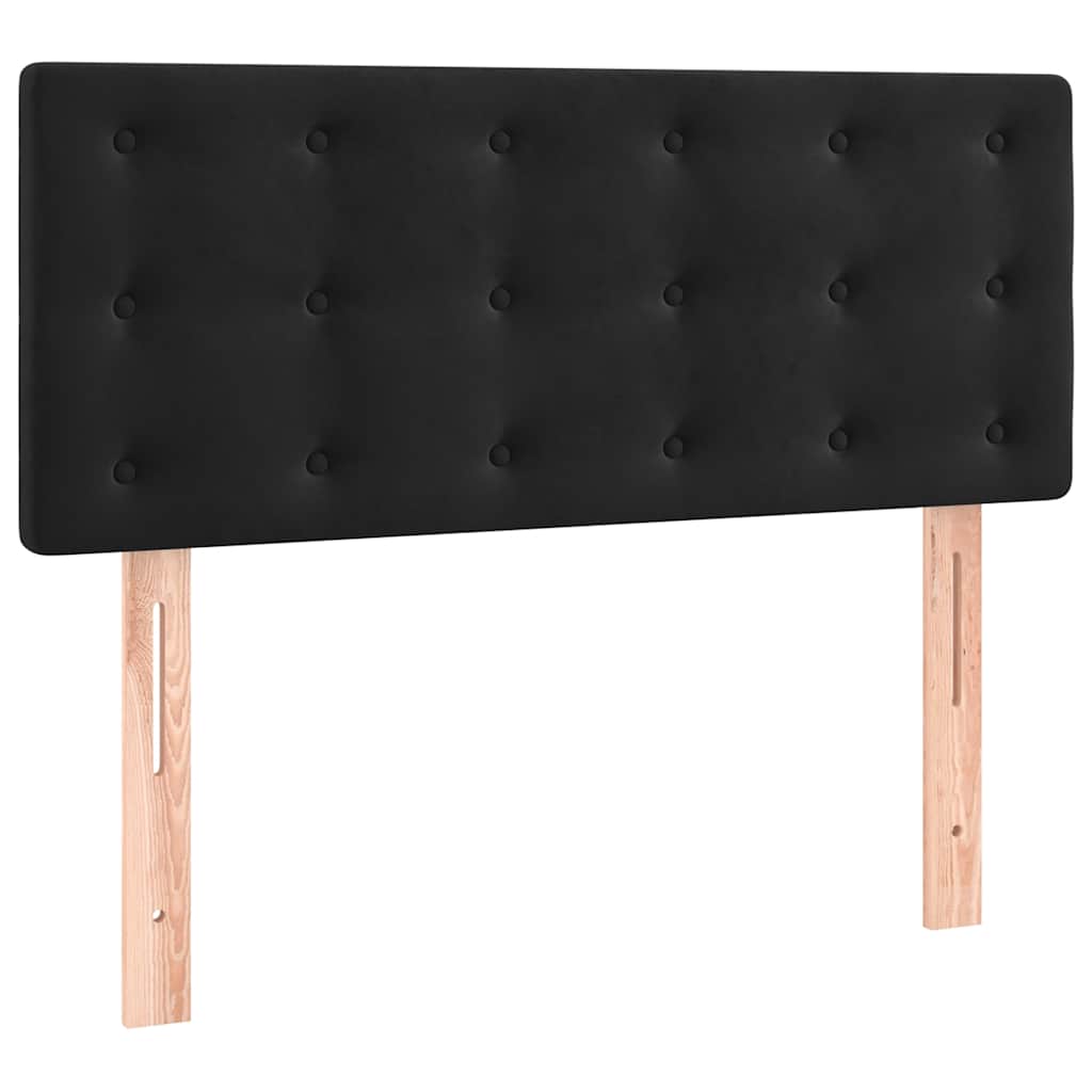 Vidaxl Continental Bed with Mattress, Black, Velvet 90X200 Cm