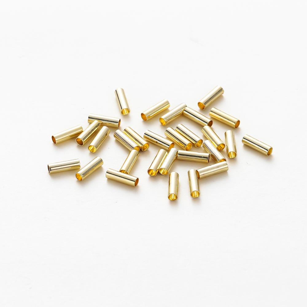 

100pcs14K 18K Gold Plated Brass Noodle Tube Cylinder Straight Beads 5 6 7mm Spacer Loose Beads For DIY Bracelet Jewelry Making 5mm x 100pcs