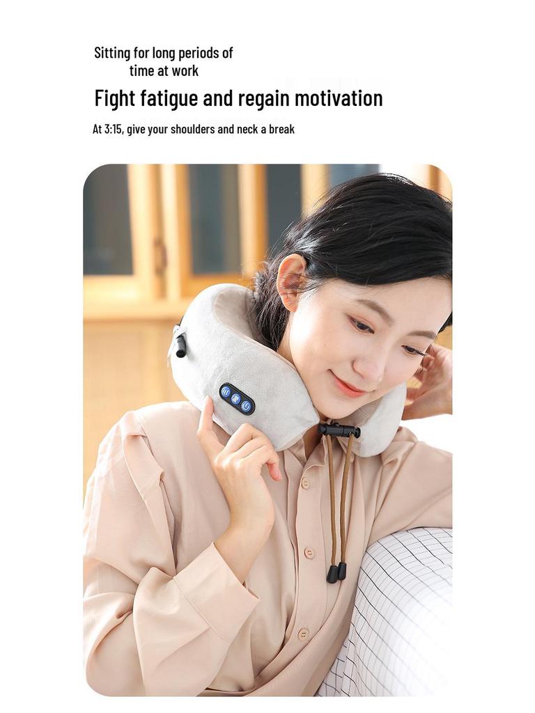 Portable Memory Foam U-Shaped Neck and Cervical Massager Pillow