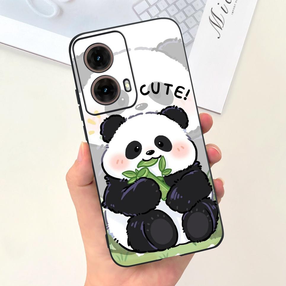 Animals Painting Phone Case For Motorola Moto G85 MotoG85 / Motorola G 85 Back Cover Panda Rabbit Cat Funda Bumper Soft Silicone