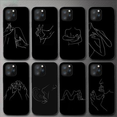 Funda de teléfono Art Simple Kiss Rose Sex Girl Body para Iphone 11 12 Mini 13 14 Pro Xs Max X 8 7 6s Plus 5 Se Xr Shell
