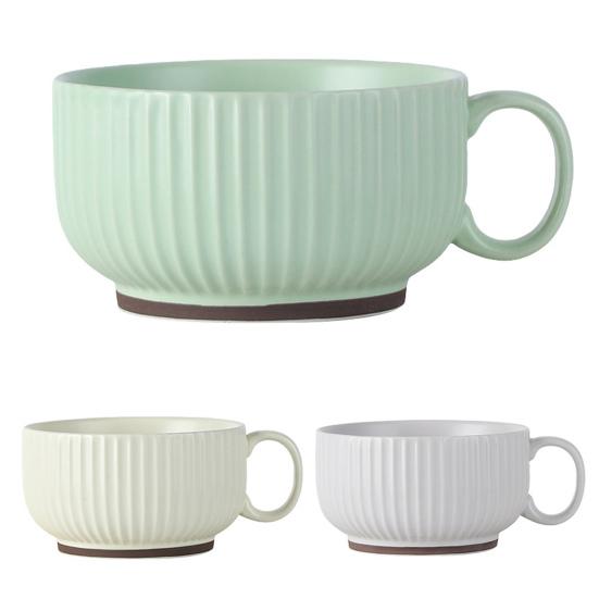 Ceramic Milk Handle Cup with Safe Bouillon Cup Cream Aesthetic Breakfast Bowls Microwave