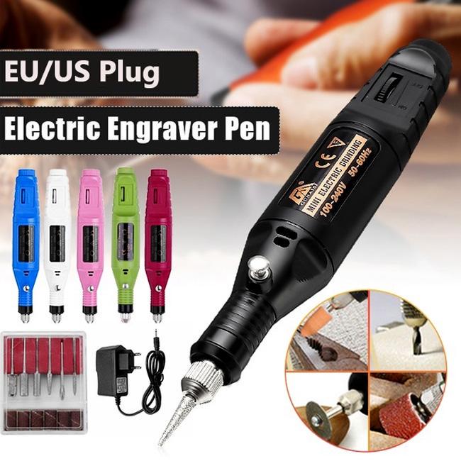 DIY Electric Nail Grinder Engraver Pen Nail Grinding Milling Mini Engraving Pen Rotary Drill Tool
