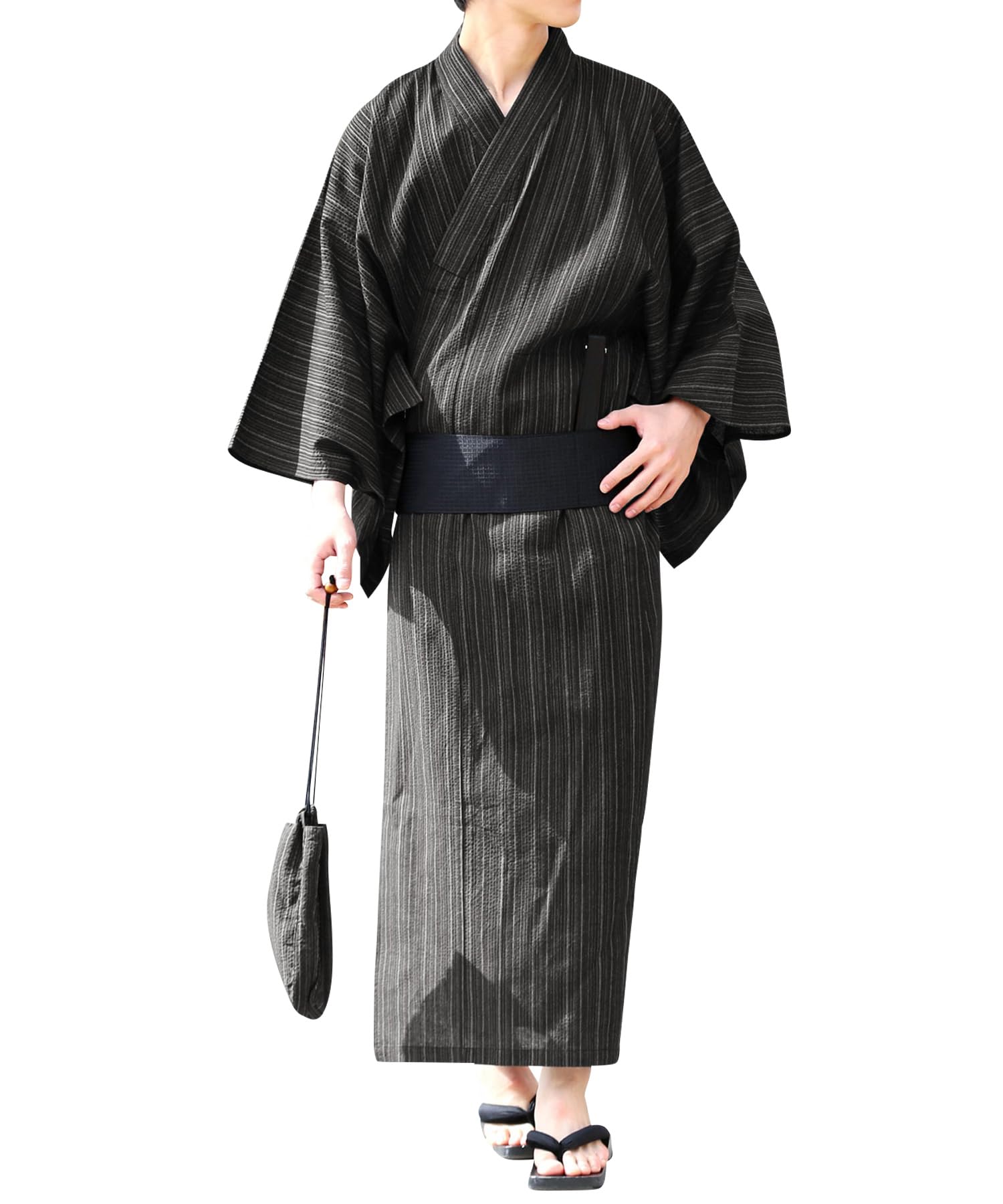 

Rochelle Yukata Set Shingen Folding and Waist Gray Shijira Easy to Yukata Summer Solid Japanese Men s 6-Piece (Yukata, Obi, Geta, Bag, Fan, Obi) M/F