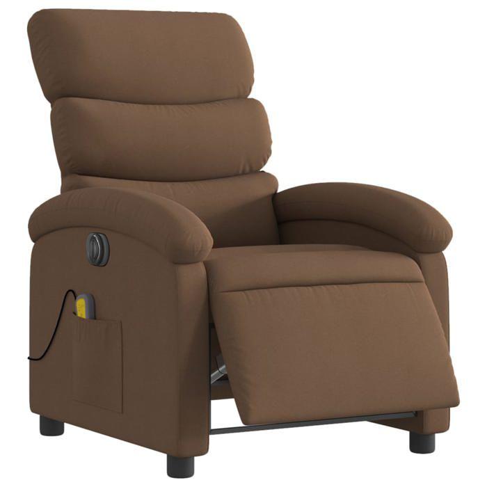 VidaXL Electric Massage Recliner Brown Fabric, Electric Massage Chair, Recliner 3203970