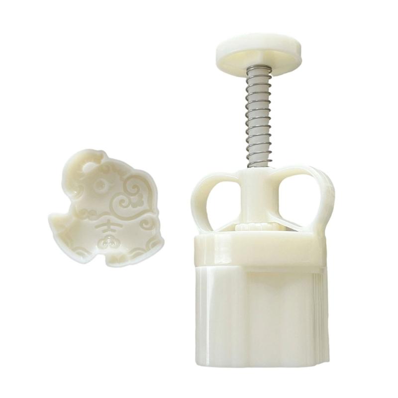 Elegant Mooncakes Forming Press Unique Elephant Patterned Treat Crafting Molds Manual Mooncakes Press Embosser HX6C