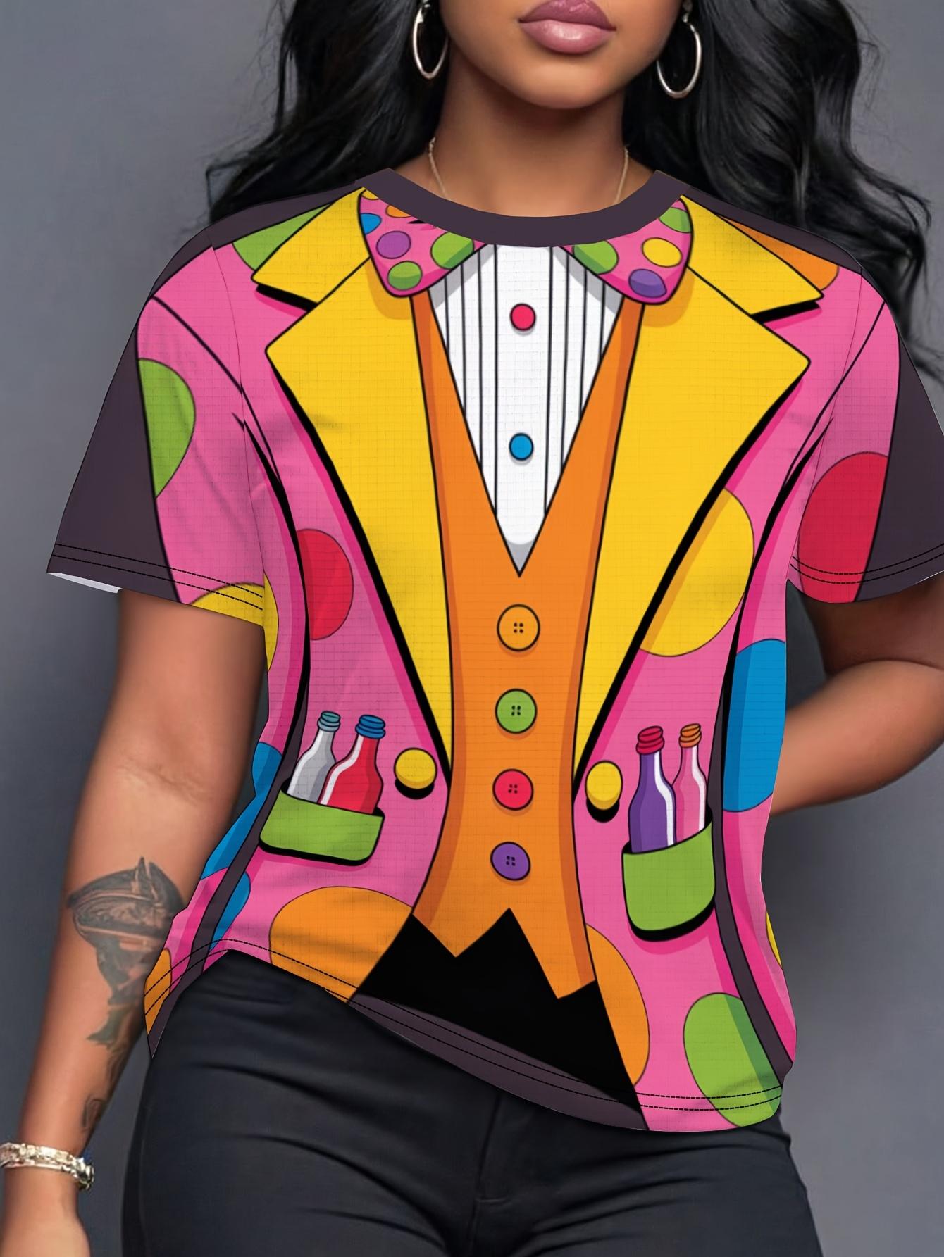 

Comfortable Fit Women s T-shirt. Designed with a Colorful Clown Suit Jacket Pattern S дубильная кора