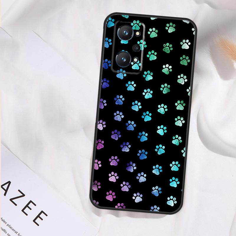 Cat Dog Paws Case For Realme 14 13 12 11 15 Pro Plus GT6 GT7 Pro C55 C51 C35 C33 C61 C65 C67 C63 C71 C75