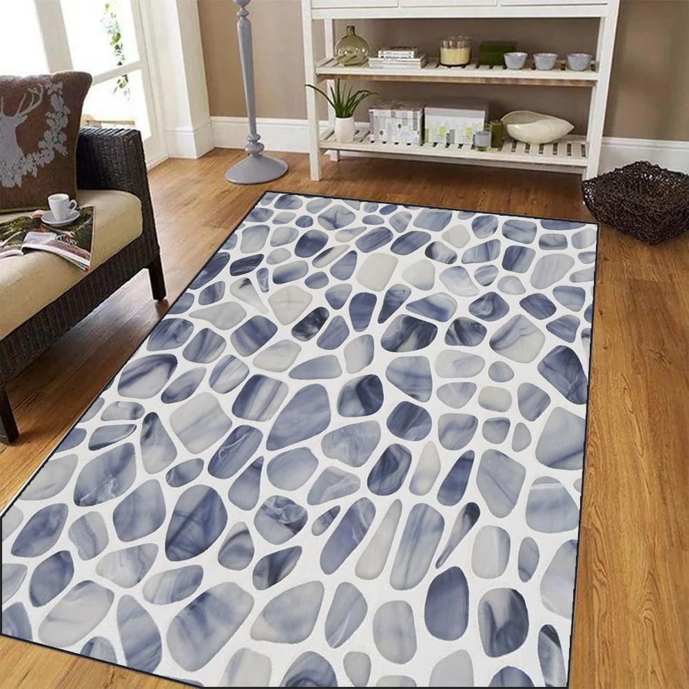 

Новый большой ковер с каменным узором для улицы, нескользящий коврик для патио, сада, дома на колесах, кемпинга, прочный полиэстер, праздничный декор для дома и улицы 50X80CM