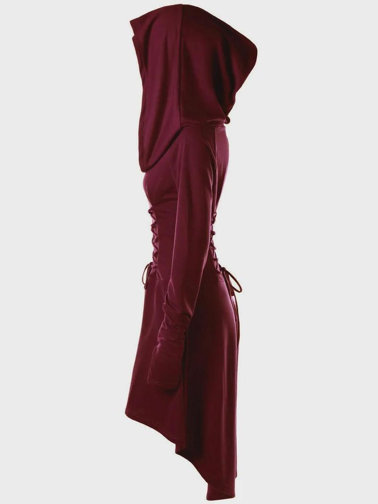 Medieval Renaissance Archer Hooded Lace Robe Pullover 