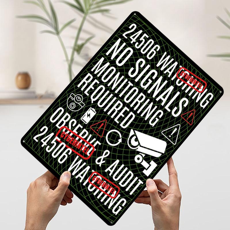 

Cyberintel Surveillance Monitoring Poster Customized Wall Art Vintage Metal Signs Retro Tin Plaque for Man Cave House Decor Room 20x30cm（7.8x11.8inch）