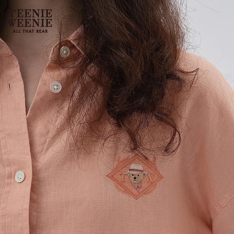 Teenie Weenie Women's Linen Blend Bear Shirt