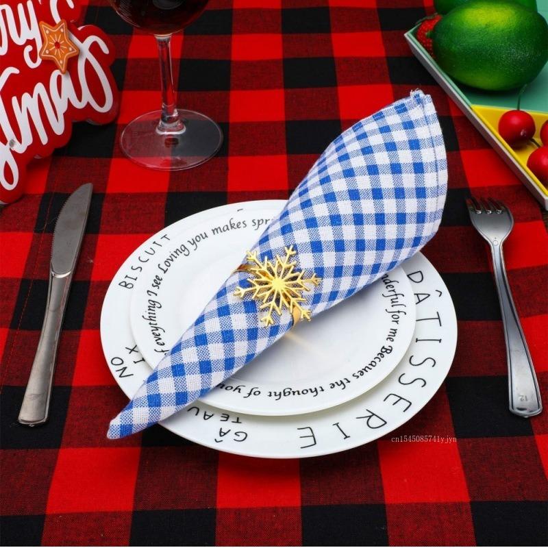 1pcs Snowflake Napkin Ring Gold Silver Napkin Rings Holder for Christmas Holiday New Year Wedding Party Table Decor Accessories