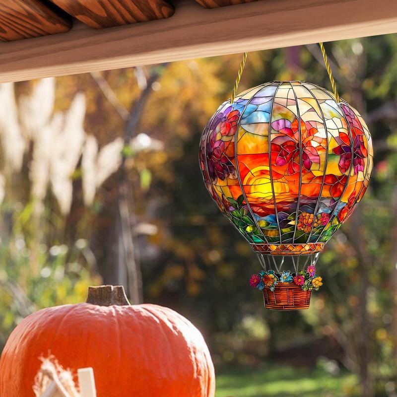 Hot Air Balloon Sun Catcher Acrylic Wall Hangable Colored Decor Indoor Window Decor Hangable Art for Indoor Outdoor