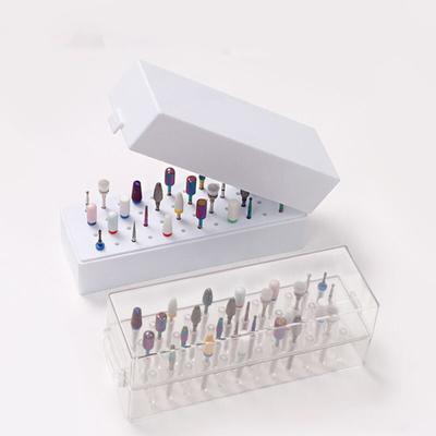 Drill Bits Container Large Capacity Transparent Dustproof Space-saving Plastic 48 Holes DIY Nail Drill Bits Display Organizer Box Nail Supplies