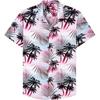 Men's Summer Short Sleeve Hawaiian Shirt Beach Holiday Print Shirt Top 100% Polyester