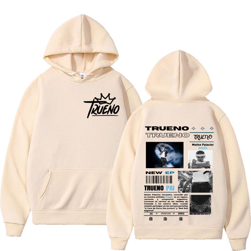 Rapper Trueno Mateo Palacios Tour 2025 Graphic Pullover Men's Clothing Gothic Hip Hop Pop Music Hoodie Oversized Sweatshirt Tops