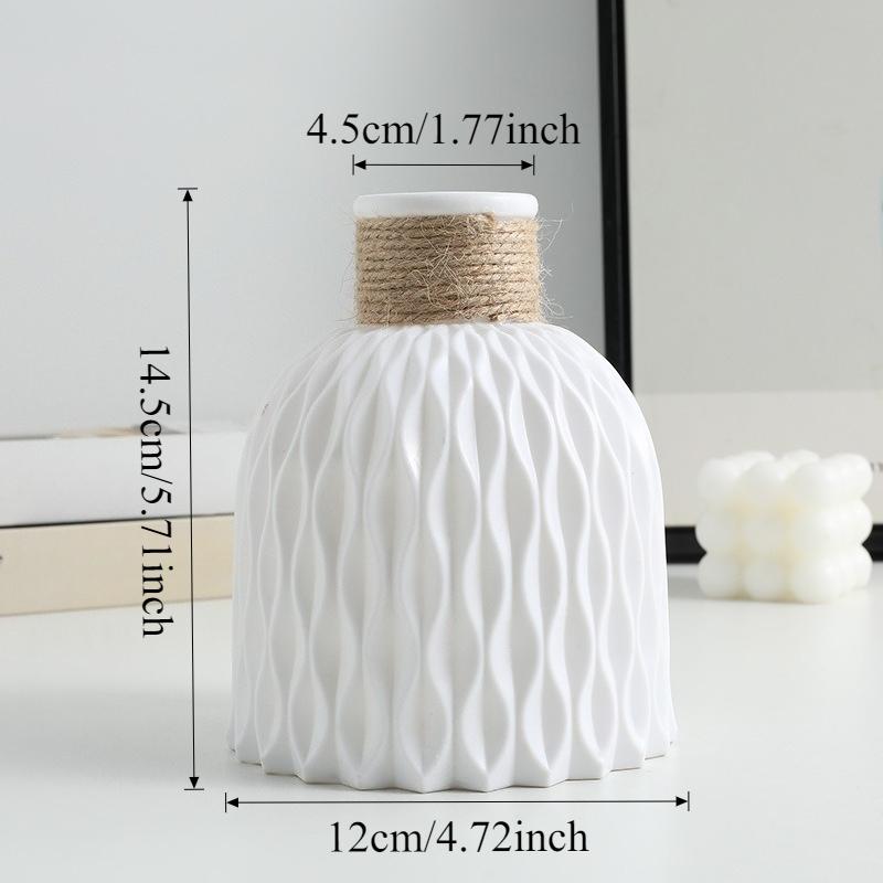 Moderne Plastik-Blumenvase Wasserwellen-Blumentopf 1/2 Stück Körbe Ästhetische Raumdekoration Wohnzimmerdekorationen Ornamente Jarron