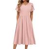 Maxi Dress Floral Women Long Sleeve Casual Loose Dress Round Neck Ethnic Style Floral Print Long Dresses