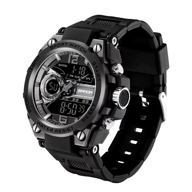 Sanda 6092 Fashion G Style Hot Sale Alarm Mode Waterproof Sports Hand Clock Analog Digital Display Stop Quartz Watch for Men