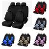 AUTO HIGH Universal Embroidery Car Seat Covers Full Set Polyester Fit Most Cars Truck SUV Van Front Rear Protector