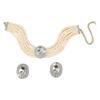 Catena da collo con borchie orecchini a lobo geometrici esagerati con diamanti completi set collana multipla con perle imitation e cristallo grande da sposa donna