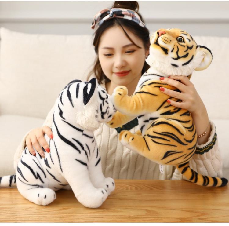 Simulation Baby Tiger Plush Toy Stuffed Soft Wild Animal Forest Pillow Dolls for Kids Birthday Gift