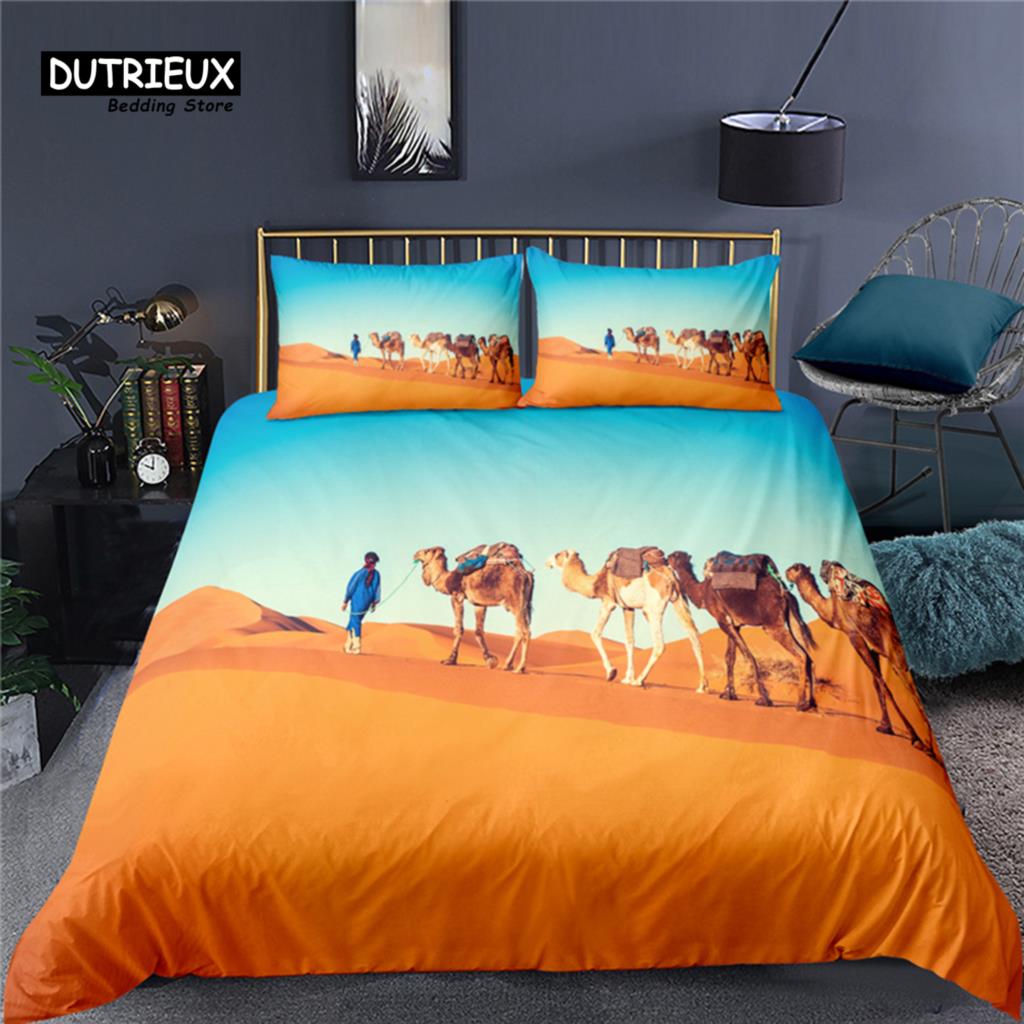 

Luxury 3D Animal Camel Print Home Living Comfortable Duvet Cover Pillowcase Kid Bedding Set Queen and King EU/US/AU/UK Size (135x200cm)