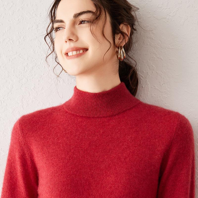 Cashmere Sweater for Women In Autumn and Winter New Soft and Glutinous Skin-friendly Base Shirt Pullover Solid Color Versatile Sweater