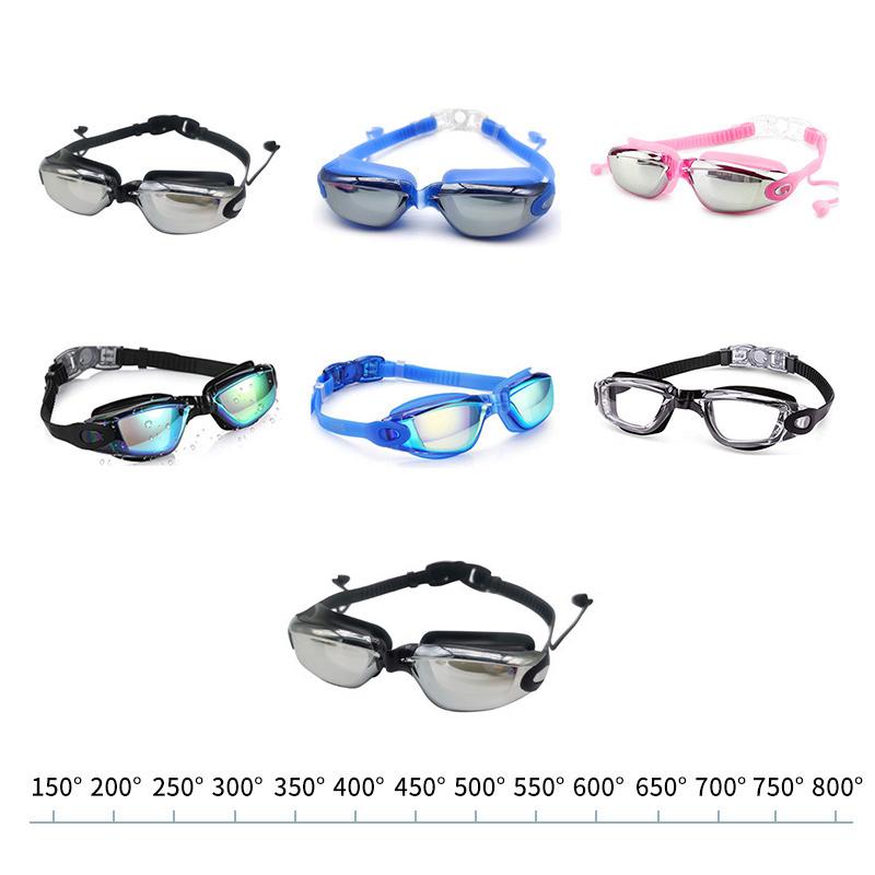 1 Set Nearsighted Swim Glasses Short-Sighted Goggles For Swimming Graded Eyeglasses With Grade Silicone Racing Goggles For Adult