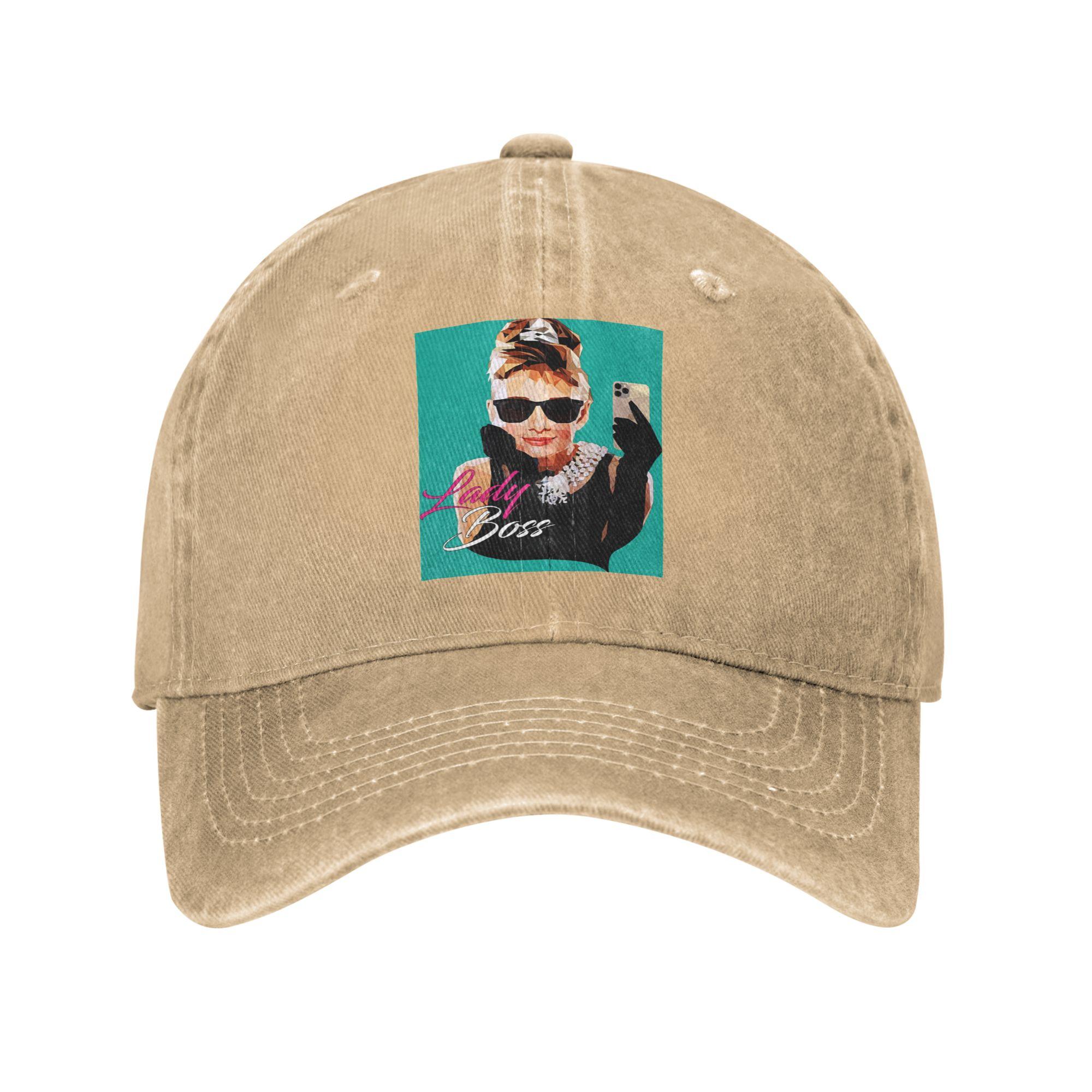 

Hepburn Audrey Hepburn Denim Fabric Cap Casual Baseball Caps Adjustable Hat Summer Unisex Baseball Hats One Size