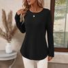 New Youya Autumn and Winter Women's Solid-color Round-neck Long-sleeved Top