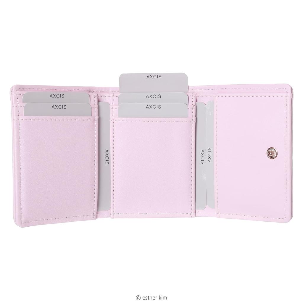 L25163 Esther Bunny Mini Wallet with Character Plate, Quilted Design, Holds 9 Cards, Coin Purse, 9cm X 10cm X 3cm, Domestic Sales Only (Pink)